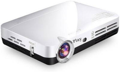 PLAY Newest PP6 3D Active UHD Smart Android 6 Bluetooth WiFi Crystal Clear Projection 7500 lm DLP Corded Mobiles Portable Projector(Black, White)