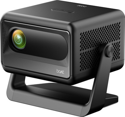 boAt CineHead E1 Projector with Netflix,150 ANSI Lumens,1080p & 4K Support,3W Speaker (150 Nits / 1 Speaker / Wireless / Remote Controller) Projector(Carbon Black)