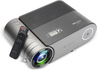 ZEBRONICS Zeb-PixaPlay 12 (4400 lm / 1 Speaker / Remote Controller) Projector(Black)