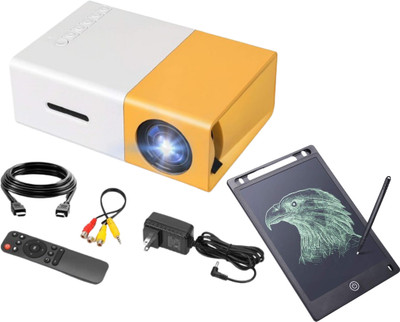 Sagar Enterprise Mini built-in Speaker Projector & Magic Slate for Kids Combo with (600 lm / 2 Speaker / Remote Controller) Portable Projector(Yellow, White)
