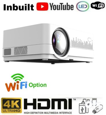IBS HD WIFI YOUTUBE MIRACAST ACCESS 1080P Home Theater Multimedia Multi-Screen (4700 lm) Portable Projector(White)
