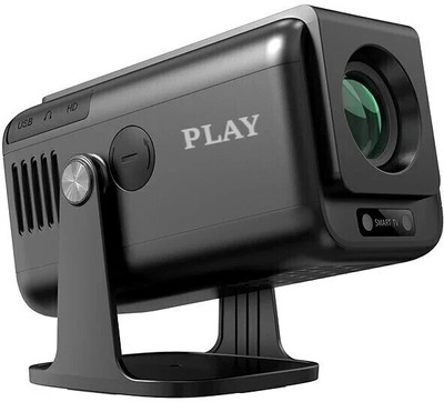 PLAY Smart Android 13 1+8G 5G WiFi BT 15k Lm 4k 8k 180 degree Rotation (25000 lm / 2 Speaker / Wireless / Remote Controller) Portable Projector(Black)