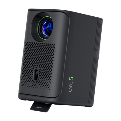 Lumio Arc 5 (200 lm / 1 Speaker / Wireless / Remote Controller) Portable Official Google TV & Netflix, Native 1080p Full HD, 4K Support, 100" Screen, Auto Keystone, Obstacle Avoidance, Dolby Audio, Bluetooth Speaker Projector(Grey)