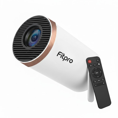 Fitpro HY300 Projector: Wireless Connectivity, Android 11, and Bluetooth for (4500 lm / 2 Speaker / Wireless / Remote Controller) Portable Projector(White)