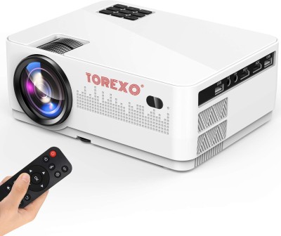 Torexo Sales TS87 1080P Full HD Android 5000 Lumens Portable Wireless Projector Home Theater (5000 lm / 1 Speaker / Wireless / Remote Controller) Portable Projector(White)