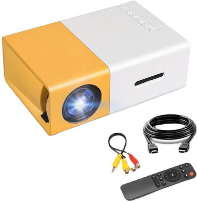 GiftNow HD Mini Video Projector with Remote Controller for Home Cinema (600 lm / 1 Speaker / Remote Controller) Portable Projector(White)