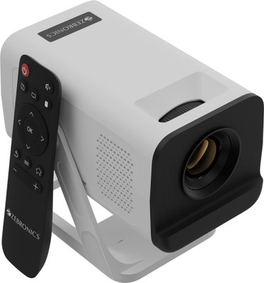 ZEBRONICS Zeb-Pixa Play 35(White) (4000 lm / Wireless / Remote Controller) Portable Projector(White)