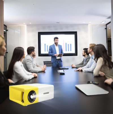 Offtrot Smart 4K LED Projector 720p Resolution 2500 Lumens With Anykast (4500 lm) Portable Projector(Yellow, White)