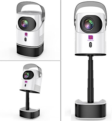 Cubonic TS2 Android Projector inbuild Stand Handheld Bracket WiFi BT Native 1080p (4000 lm / 2 Speaker / Remote Controller) Portable Projector(White, Black)
