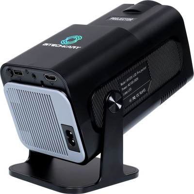 BITECHKART Android Projector|180° Rotatable|1GB RAM & 8GB ROM| WiFi6 & BT5.0|1080P 200 ANSI (6000 lm / 1 Speaker / Wireless / Remote Controller) Portable Projector(Black)