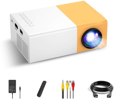 TOTAL Mini Home Theater LED Projector with Remote Controller Support HDMI AV SD USB (4000 lm) Portable Projector(LIGHT YELLOW)