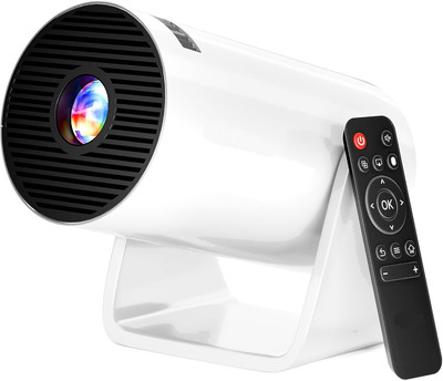 AVIER HY300 1GB/8GB, HD Android 11 Projector WiFi 6/BT 5.0 180° Rotation Auto Keystone (4500 lm / 1 Speaker / Wireless / Remote Controller) Portable Projector(White)