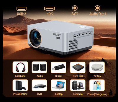 PLAY STORE 4K 3D Android 11 WIFI Screen Mirroring 2+16GB 1080P Auto Keystone Smart (15000 lm / Wireless / Remote Controller) Portable Projector(White) PLAY STORE 4K 3D Android 11 WIFI Screen Mirroring 2+16GB 1080P Auto Keystone Smart (15000 lm / Wireless / Remote Controller) Portable Projector(White)