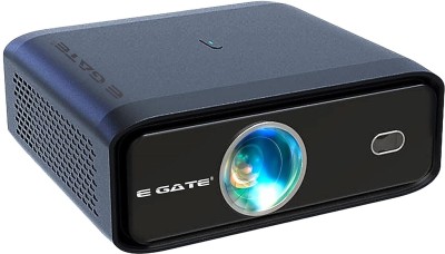 Egate S9 Pro (9000 lm / 1 Speaker / Wireless / Remote Controller) Portable Android Full HD 1080p Native with 4K Support |630 ANSI|Dust Proof, Auto (Keystone+Focus+Obstacle+Tilt)|2GB RAM-32GB ROM, HDMI ARC, WiFi 6 & Bluetooth Sealed Fully Automatic Projector(Blue)