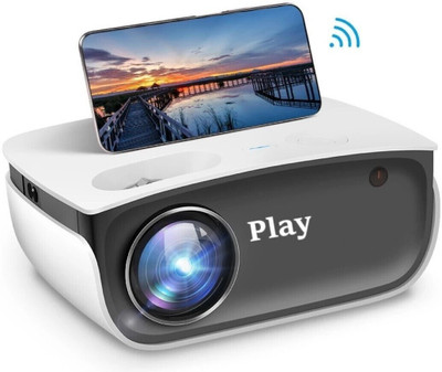 PLAY 2022 PP9 Full HD 1080p Projector for Home Office Classroom 1080P 300 inch Screen (4000 lm / Wireless / Remote Controller) Portable Projector(Black/Silver)