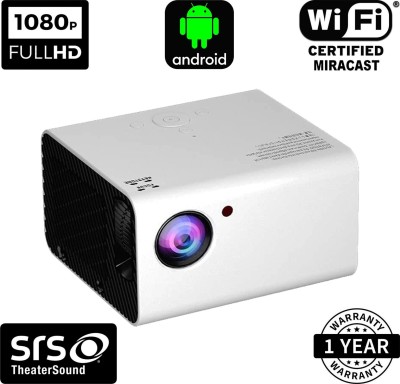 Trending Store T10 Android 1GB/8GB, 200 Display 5000L Brightness, WIFI, AV, USB, HDMI, Miracast (5000 lm / 1 Speaker / Wireless / Remote Controller) Portable Projector(White)