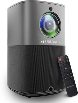 ZEBRONICS ZEB-PIXAPLAY 18 (8200 lm / Remote Controller) Portable with Dolby Audio, E-focus, 1080p, Dual band WiFi, Wireless screen mirroring, Bluetooth 5.1, App download Android Smart Projector(Metal Grey)