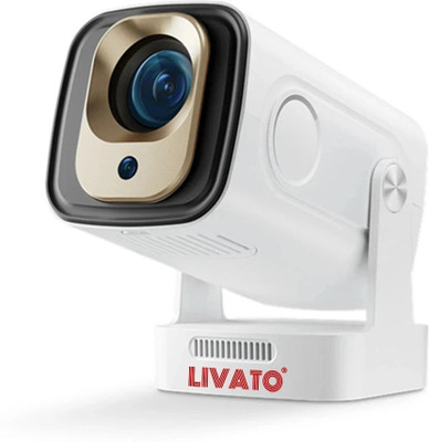 Livato HY260 Pro 4K Native Full HD Android 11 Auto Focus Wifi BT Miracast Freestyle (8000 lm / 1 Speaker / Wireless / Remote Controller) Portable Projector(White)