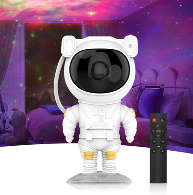 Jaaro Starry Night Astronaut Projector for Kids – Adjustable Projection & Timing (50 lm / Wireless / Remote Controller) Portable Projector(White)