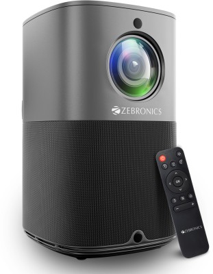 ZEBRONICS ZEB-PIXAPLAY 18 (3800 lm / Remote Controller) Portable with Dolby Audio, E-focus, 1080p, Dual band WiFi, Wireless screen mirroring, Bluetooth 5.1, App download Android Smart Projector(Metal Grey)