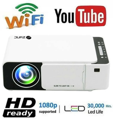 Zync T5 Built-in Youtube Wi-Fi Projector|Native HD1080p & 4K & 3D Support (4700 lm / 1 Speaker / Wireless / Remote Controller) Portable Projector(White)