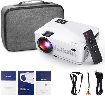 IBS WIFI ANDROID 9.0 YOUTUBE NETFLIX HD LED 3D Projector BLUETOOTH 5000 Lumens, HDMI USB VGA AV, 1280*720P WITH PROJECTOR BAG (5000 lm / Wireless / Remote Controller) Portable Projector(White)