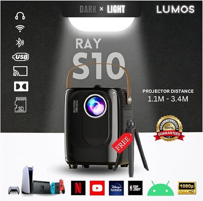 VOLTAC Mini Projector WIFI Android IOS Full HD 1080P Miracast Youtube TVStick HDMI USB (5000 lm) Portable Projector(DARK BLACK)