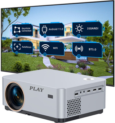 PLAY MP1-A Smart WIFI 3D 4k Native Full HD 1920x1280P LED Android 11.0 Home Office (7500 lm / Wireless / Remote Controller) Projector(White)