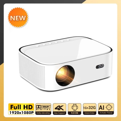 Garuda Store LS870 Android 9.0 Full HD 1GB DDR4/32GB 5G WiFi/BT5/Electronic Focus/USB/HDMI (10000 lm / 2 Speaker / Wireless / Remote Controller) Portable Projector(LS870)