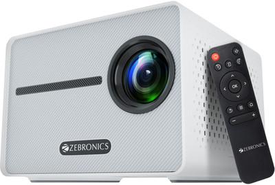 ZEBRONICS Zeb-Pixaplay 20 (3000 lm / Remote Controller) 1080p FHD with HDMI, USBX2, Aux Out, Bluetooth V5.1 Support, Up to 431cm Screen Size, Built-in Speakers, Compact Design Projector(White + Grey)