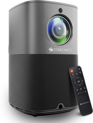 ZEBRONICS ZEB-PIXAPLAY 18 (8200 lm / Remote Controller) Portable with Dolby Audio, E-focus, 1080p, Dual band WiFi, Wireless screen mirroring, Bluetooth 5.1, App download Android Smart Projector(Metal Grey)