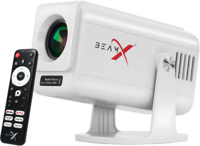 BeamX Thunder Pro 300"Display Google Assistant Autofocus 4X Brighter Dust-Filter NewUI (15500 lm / 1 Speaker / Wireless / Remote Controller) Portable Projector(White)