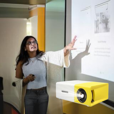 Sagar Enterprises Mini Projector Full Colour LED Video Projector for Children Present with Anycast (1000 lm) Projector(Yellow)