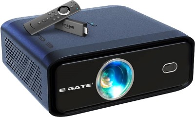 Egate S9 Pro (9000 lm / 1 Speaker / Wireless / Remote Controller) Android Full HD 1080p Native with 4k Support, HDMI ARC, WiFi, Bluetooth,Dust Proof, Auto (Keystone+Focus+Obstacle+Tilt), 2GB RAM-32GB ROM,Dual OS Sealed Fully Automatic Projector(Blue)