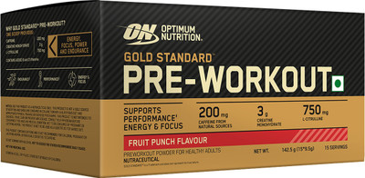 Optimum Nutrition (ON) Gold Standard Pre-Workout 15 Servings Creatine(142.5 g, Fruity Punch)