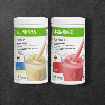 HERBALIFE F1 SHAKE MIX-KULFI AND STRAWBERRY (PACK OF 2) Protein Shake(1000 g, KULFI, STRAWBERRY)