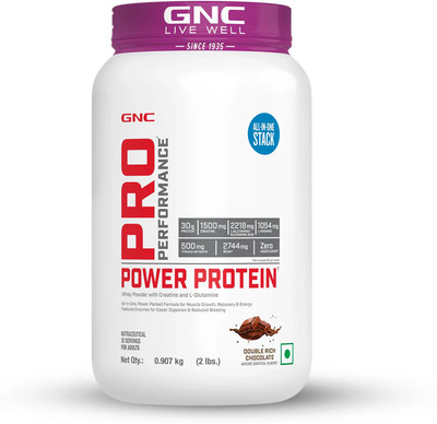 GNC Pro Performance Power Protein Whey Protein(2 pounds, Double Rich Chocolate)