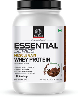 Muscle Trail Essential Series |Support Muscle Growth & Recovery| Muscle Gain 21g Whey Protein(1.35 kg, Kaju Pista Badam)