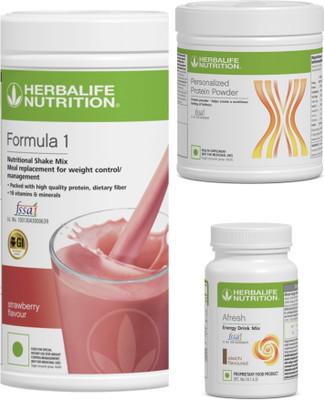 Herbalife Nutrition F1 SHAKE Strawberry , PP Powder 200 G , Afresh - Eilachi Protein Shake(400 g, strawberry and elaichi)