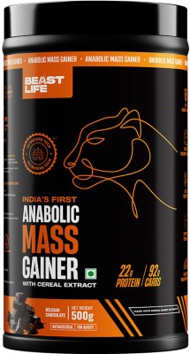 BeastLife High Protein Gainer - No Maltodextrin Weight Gainers/Mass Gainers(500 g, Belgian Chocolate)