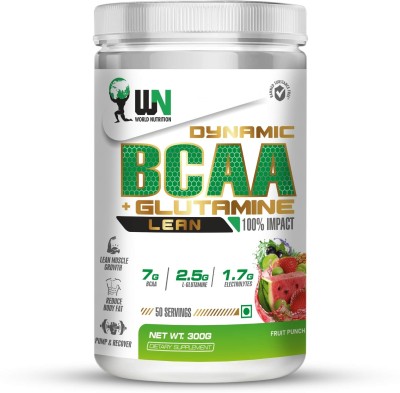 WN WORLD NUTRITION Branched-Chain Amino Acids + Glutamine BCAA(300 g, Fruit Punch)