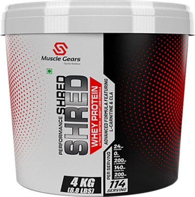 Muscle Gears Shred Whey Protein 8.8 lbs Vanilla Whey Protein(4 kg, Vanilla)