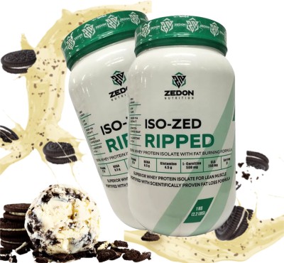 Zedon Nutrition ISO-ZED Ripped Whey Protein Isolate Whey with Fat Burning New Improved Formula Whey Protein(1 kg, Cookies and Cream)