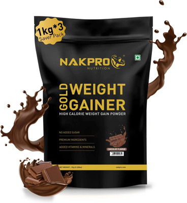 Nakpro Gold Weight Gainer Protein Powder Supplement with Vitamin & Minerals Weight Gainers/Mass Gainers(3 kg, Chocolate)