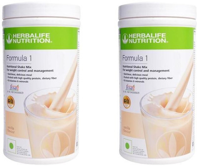 HERBALIFE Formula 1 Nutritional Shake Mix - Vanilla Flavor For Weight Loss 2 PCS Plant-Based Protein(1000 g, Vanilla)