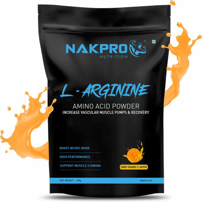 Nakpro L-Arginine Supplement Powder Pre Workout(100 g, TangyOrange)