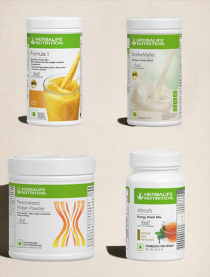 HERBALIFE F1 SHAKE MIX-MANGO,SHAKEMATE,PP-200GM AND TULSI (PACK OF 4) Protein Shake(1250 g, MANGO, TULSI)