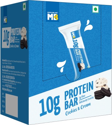 MUSCLEBLAZE 10 g Protein Bar, Gluten-Free, Healthy Protein Snacks, For Energy & Fitness Protein Bars(6 No, Cookies & Cream)