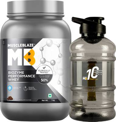 MUSCLEBLAZE Biozyme Performance Whey Protein with 1.5 Litre Gallon ...