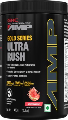 GNC AMP Gold Series Ultra Rush | 450 gm (Watermelon) Pre Workout(450 g, watermelon)